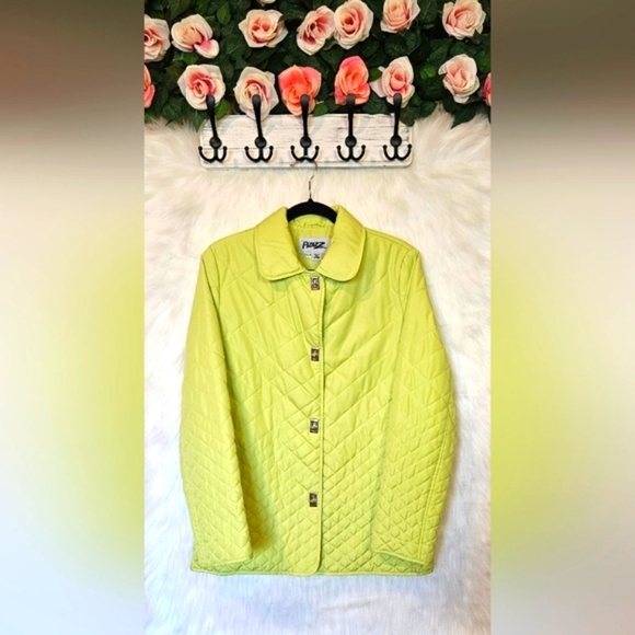 Pizazz Y2K Quilted Lime Green Puffer Jacket - Picture 1 of 7